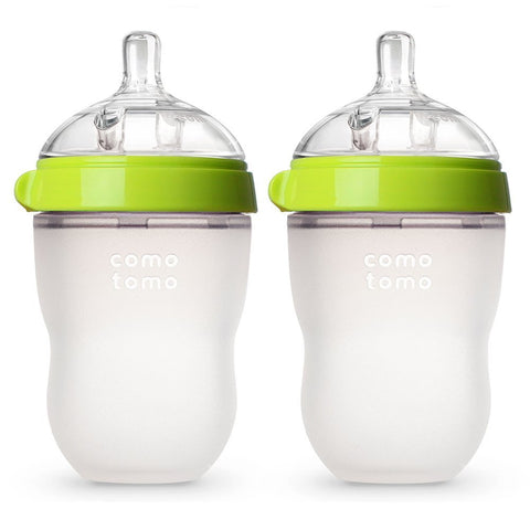 Silicone Baby Bottle Green/Pink 5 oz and 8 oz Baby Bottles 2 Pack BPA free Feeding bottle children kids baby magazin