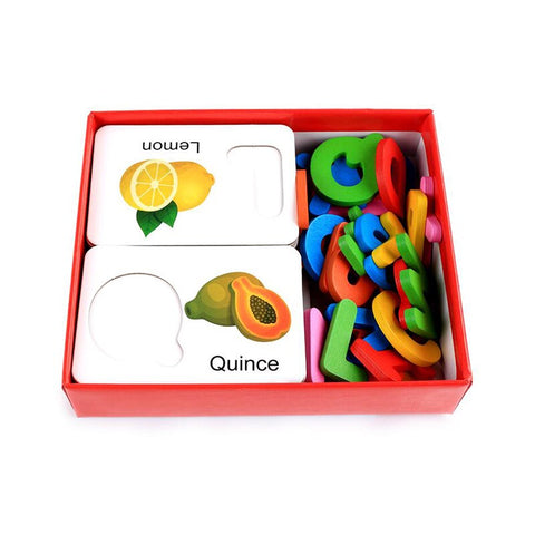 Wood Spelling Words Game Kids Early Educational Toys for Children Learning English Wooden Toys Montessori Education Toy baby magazin