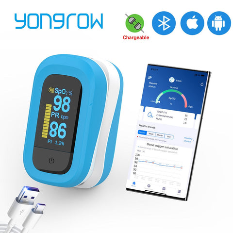 Yongrow Medical Finger Pulse Oximeter Blood Oxygen Saturation Meter Heart Rate Monitor OLED Oximetro de dedo Monitor Health Care baby magazin