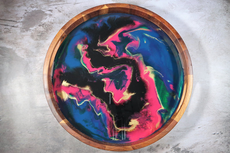 Into The Darkness - Handcrafted Resin Art Serving Tray