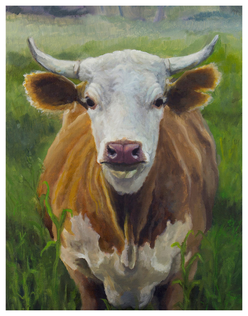 cattle in field oil painting by marissa joyner studio 2021