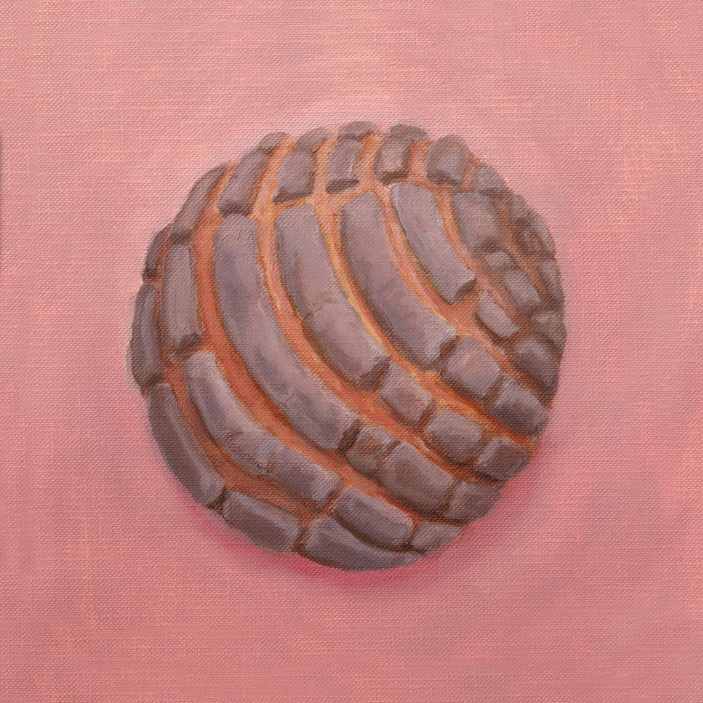 Chocolate Concha Pan Dulce oil painting marissa joyner studio