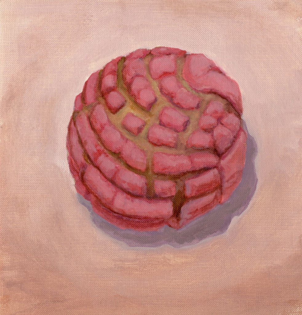 pink concha oil painting marissa joyner studio
