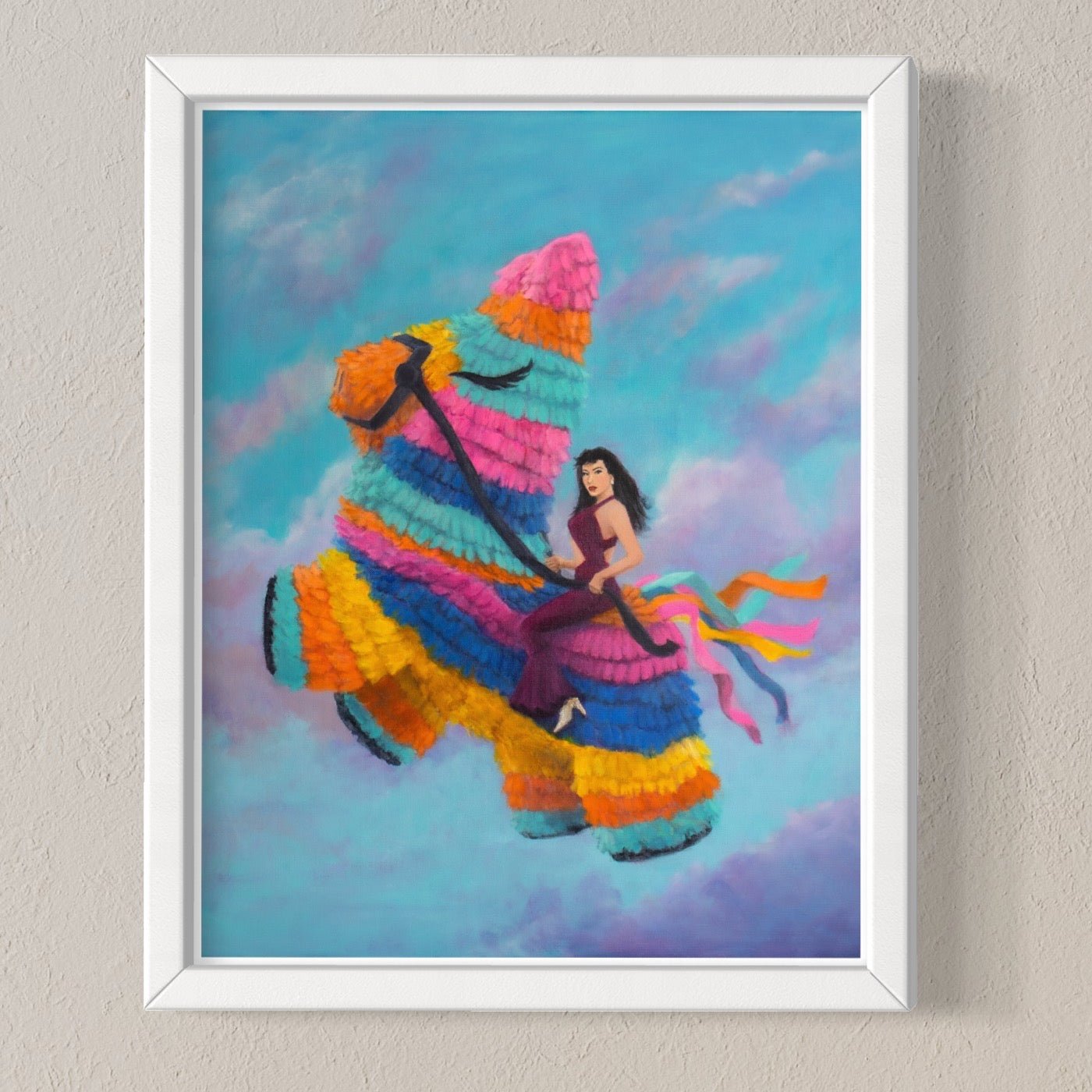 Selena Riding Piñata Art Print
