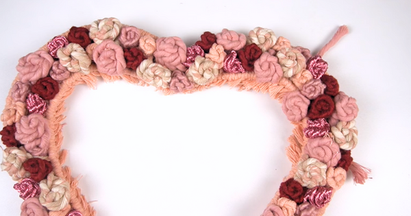 Bochiknot macrame rose knot heart-shaped wreath pattern DIY tutorial for macrame beginners