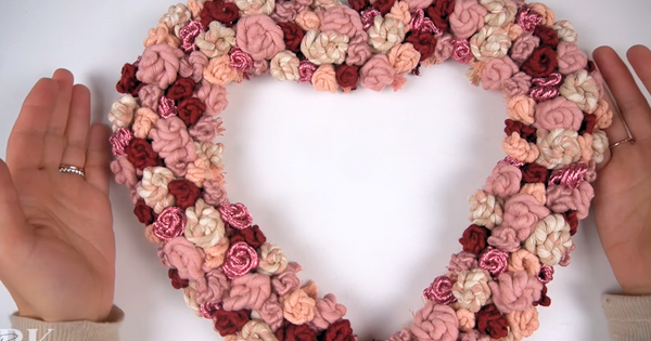 Bochiknot macrame rose knot heart-shaped wreath pattern DIY tutorial for macrame beginners