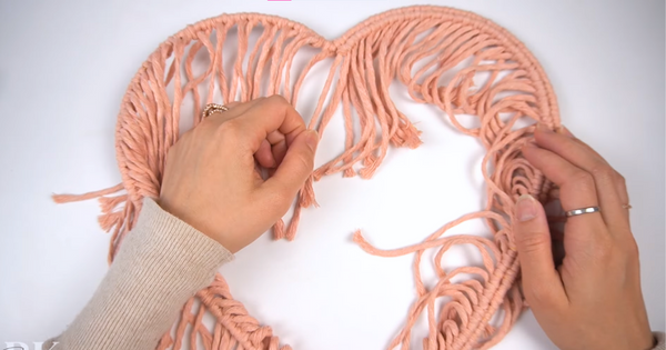 Bochiknot macrame rose knot heart-shaped wreath pattern DIY tutorial for macrame beginners