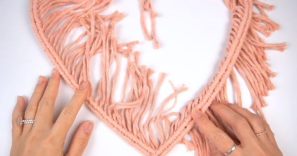 Bochiknot macrame rose knot heart-shaped wreath pattern DIY tutorial for macrame beginners