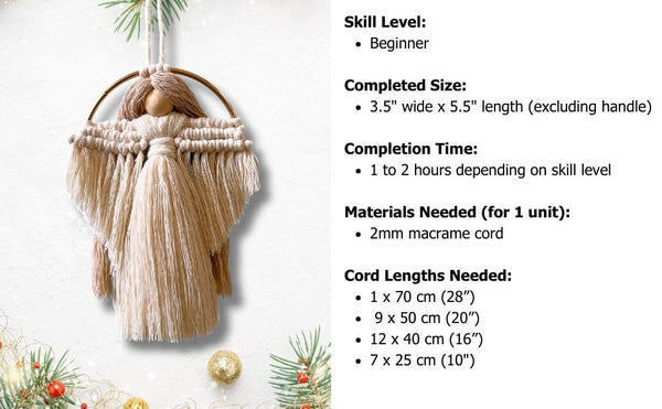 3 Macrame Christmas Angel DIY