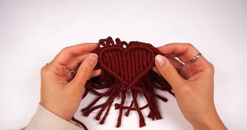 Valentine's Day DIY Macrame Keychain Heart Pattern