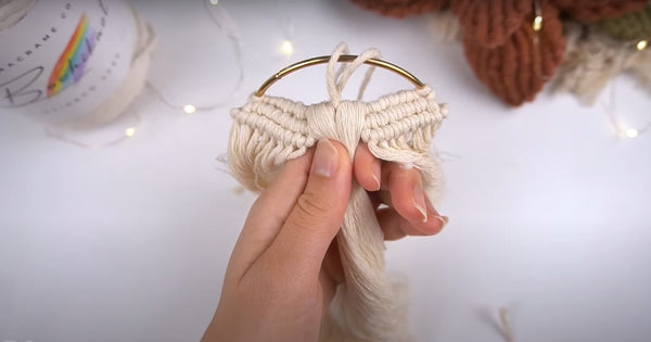 Simple & Beautiful DIY Macrame Angel Ornament on a Ring