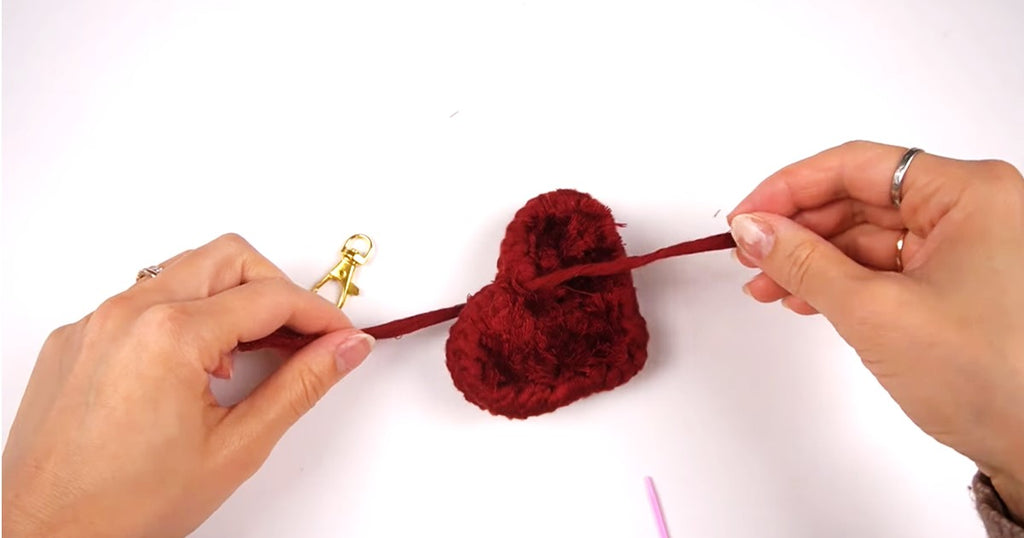 Valentine's Day DIY Macrame Keychain Heart Pattern