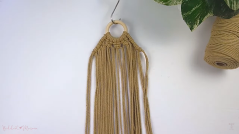 Macrame wooden rings tassel hanging TUTORIAL