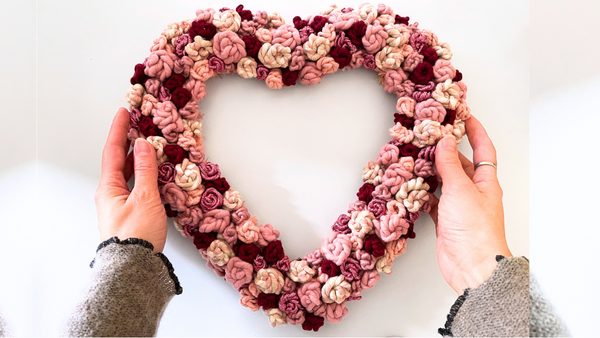 macrame rose knot wreath DIY pattern