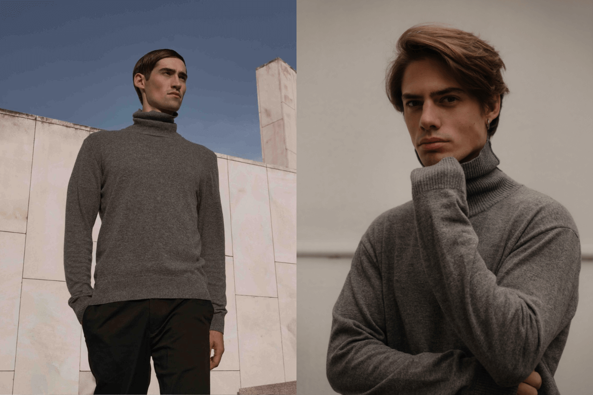 Sustainable knitwear and wool SANVT knit turtleneck