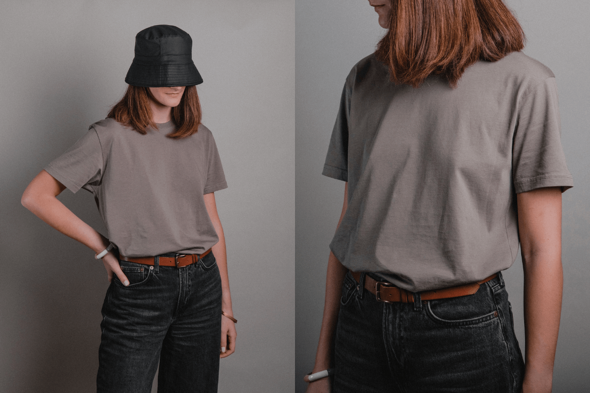 Top T-Shirt Looks for Spring and Summer women dust grey t-shirt