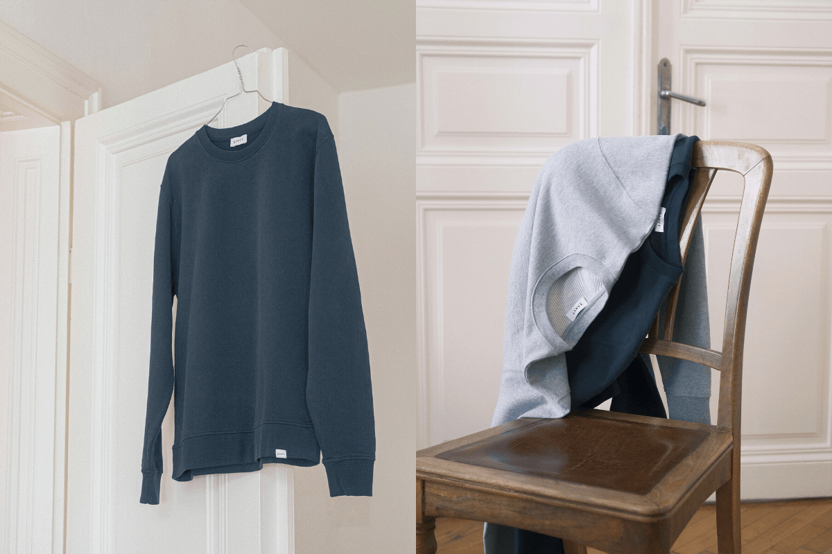 Heather Grey Crewneck Sweater, 450 GSM Organic Cotton