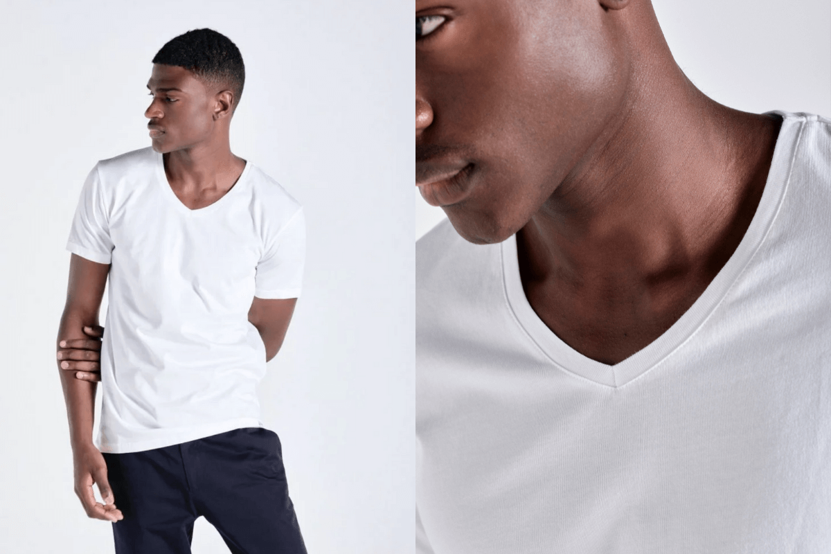 how to wear a v-neck SANVT white