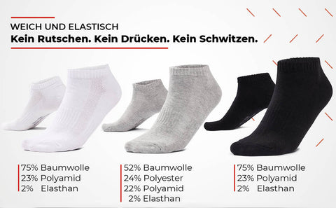 Sneaker Socken - Paar) & mountrex-socken Damen Weiß – (10 Herren