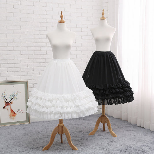 White Lolita Petticoat 4 Hoop Fishbone Lolita Crinoline 