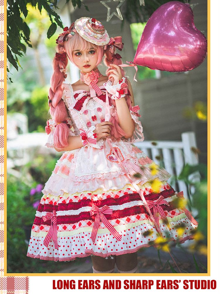 JSK Full Set ♥Pre-order♥Strawberry Cake ♥Sweet Lolita Dress – nbsama