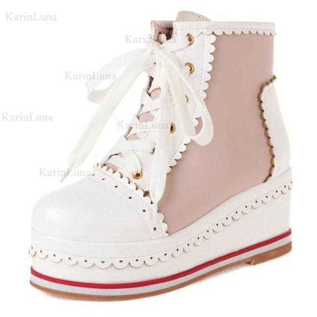 Sweet Cute Platform Lace-up Cosplay Lolita Boots – nbsama