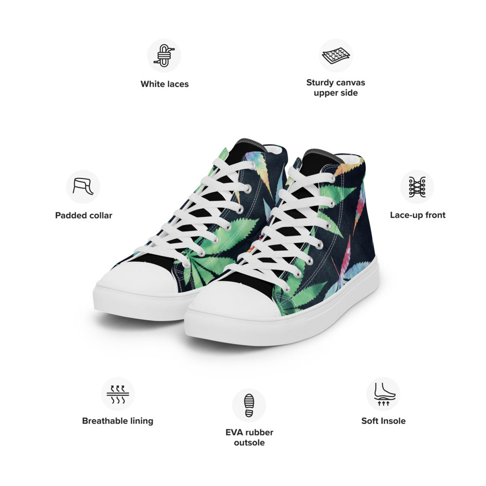 Men's Multi-Colored Leaf High-Top Tennis Shoes – Self Expression Apparel