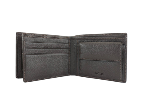 Leather Wallet with Full Zip Closure & Coin Compartment | JACOB