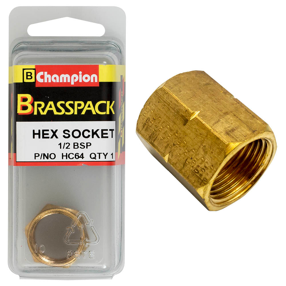 Champion Brass Pack Hex Taper Plug HC51, 1/4