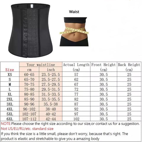 Extra Strong 9 Steel Bone Latex Waist Trainer