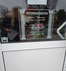 Schaufenster Öffnungszeiten Aufkleber