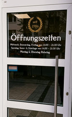 Schaufenster Öffnungszeiten Aufkleber