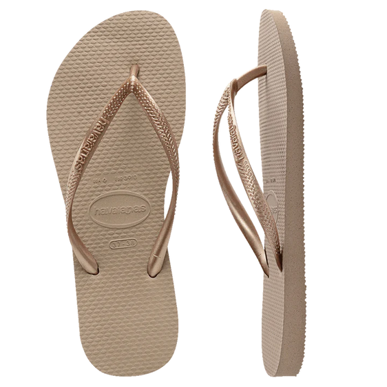 Havaianas Slim Metal Logo Iridescent Ballet Rose Female Finstones