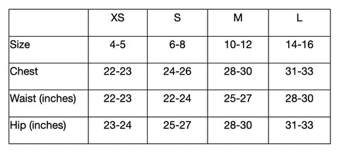 Size Chart - Augusta Youth Products