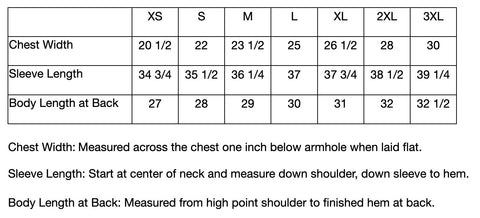 Size Chart - Sport-Tek® ST253 1/4-Zip Sweatshirt