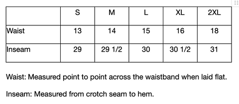 Size Chart - Gildan 18200 Heavy Blend Sweatpants (Adult only)
