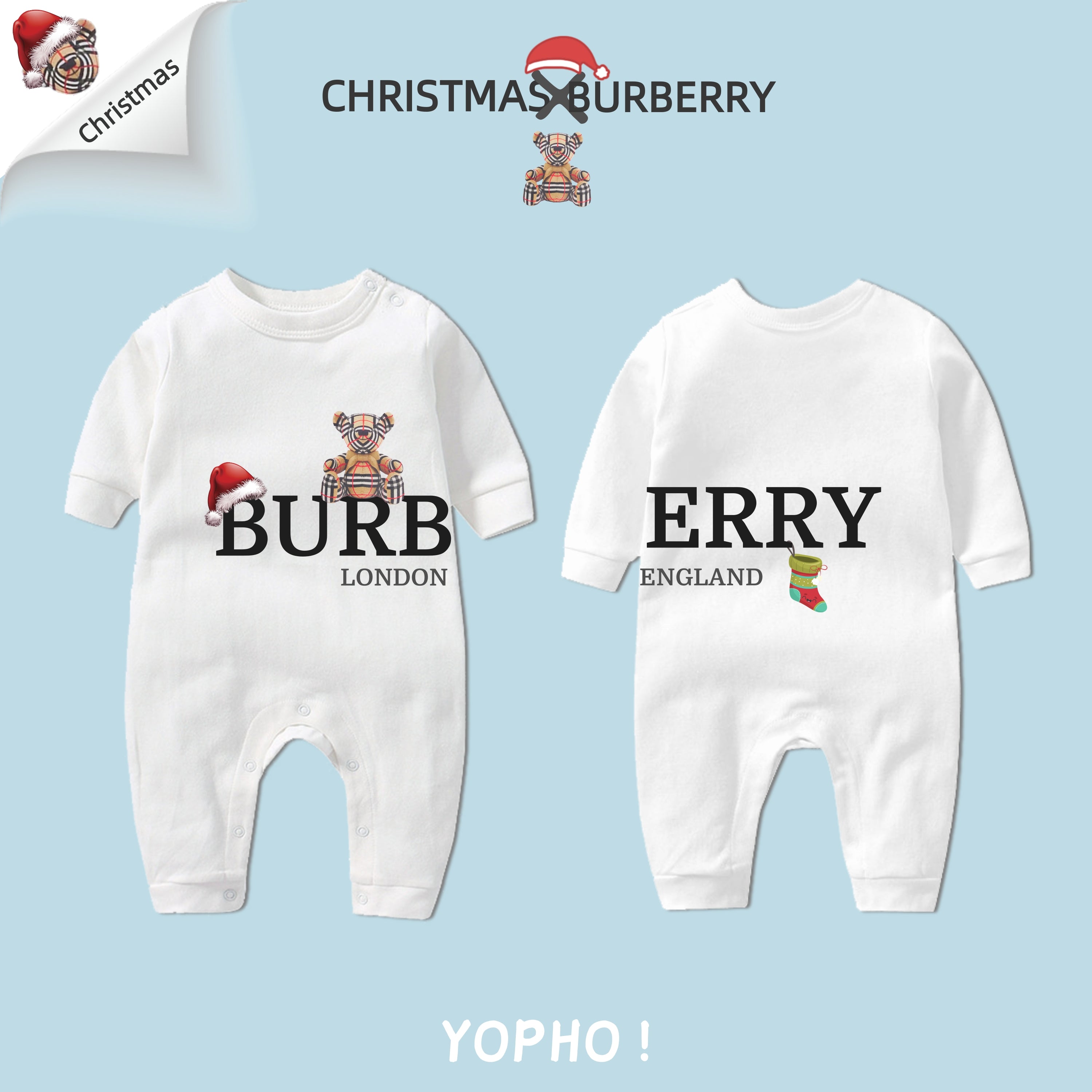 Burberry × Christmas Baby Onesies-1 – YOPHO