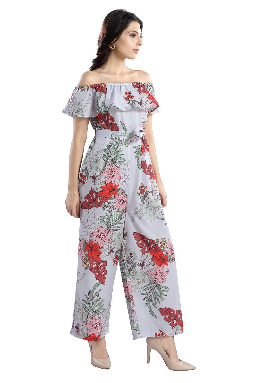 floral jumpsuit with shrug