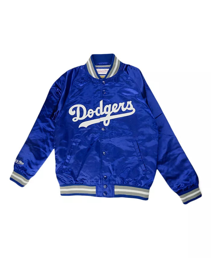 LA Dodgers Mitchell & Ness Sideline Pullover Satin Jacket - The