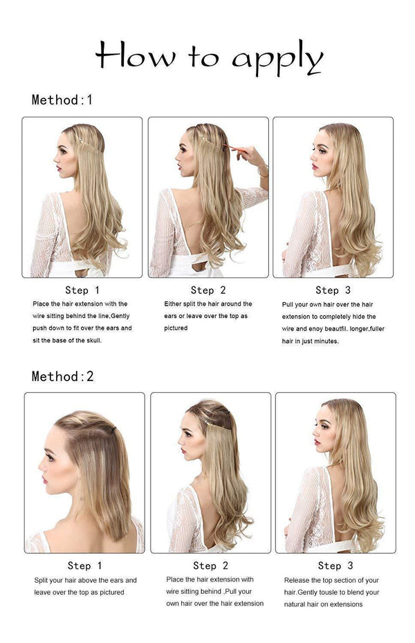 Invisible Halo Hair Extensions (Synthetic&Human Hair) - Toasted Almond - LUCY LEE Halo Hair Extension - S/H