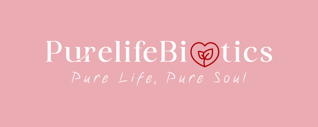 Purelifebiotics logo in Valentine's colors