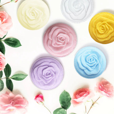 luxury shower steamers in rose tablet shapes