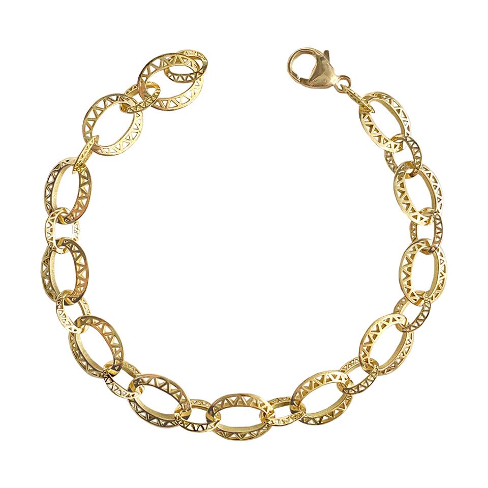 Luxurious 18-karat gold Medium Baby Crownwork® Link Bracelet by Ray Griffiths