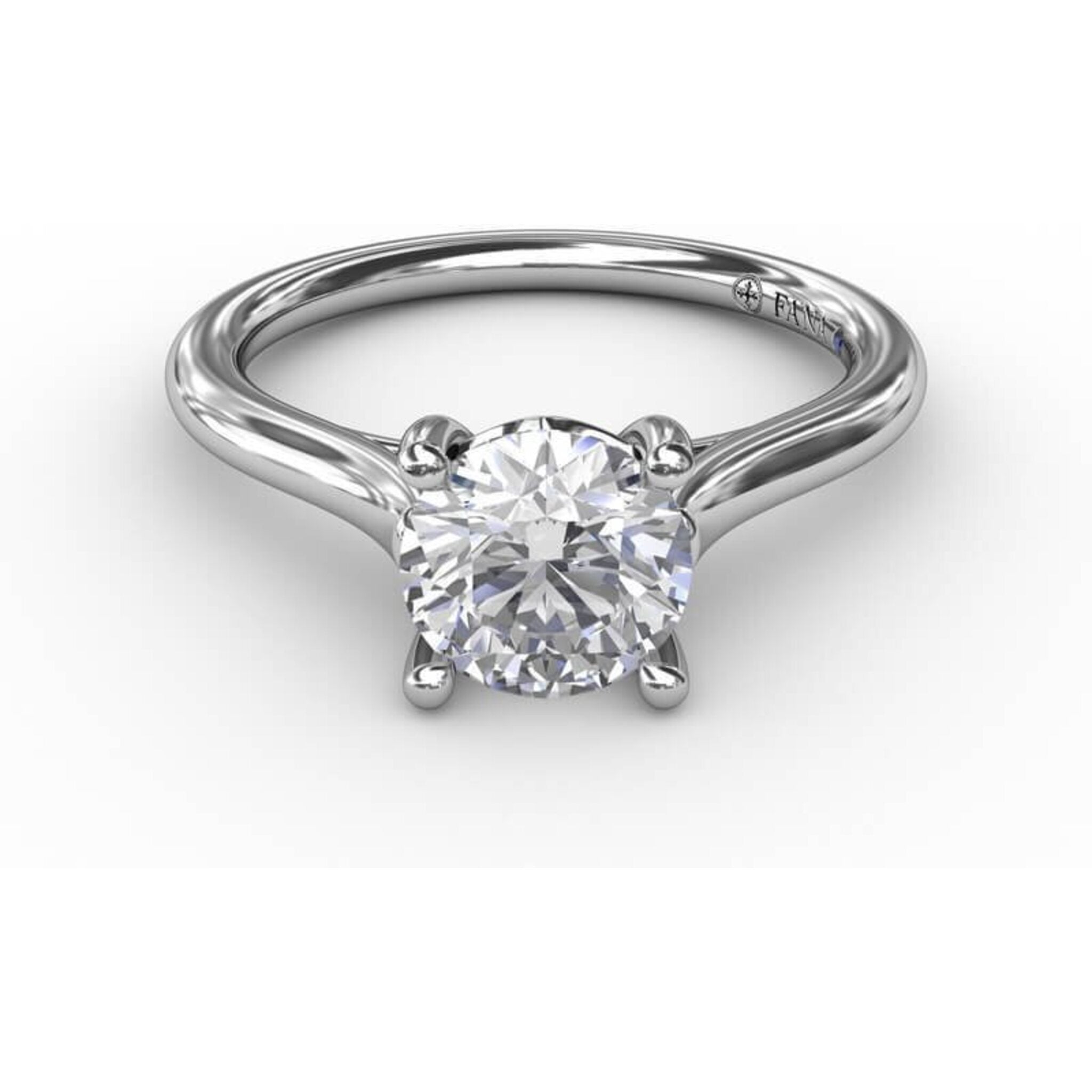 Becca Round Center Stone Split Shank Halo Cathedral Engagement Ring – FIRE  & BRILLIANCE