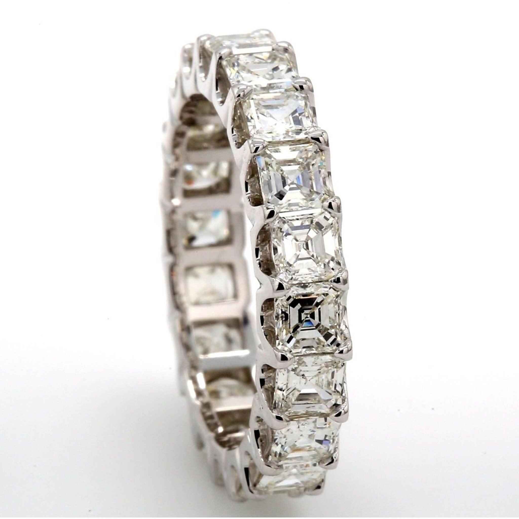 3.5 carat Asscher Cut Diamond Full Eternity wedding Band