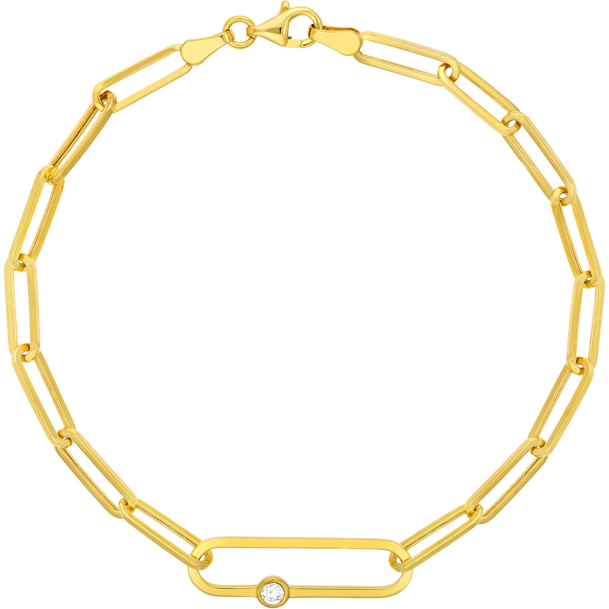 The Ella Paper Clip Bracelet - Yellow Gold