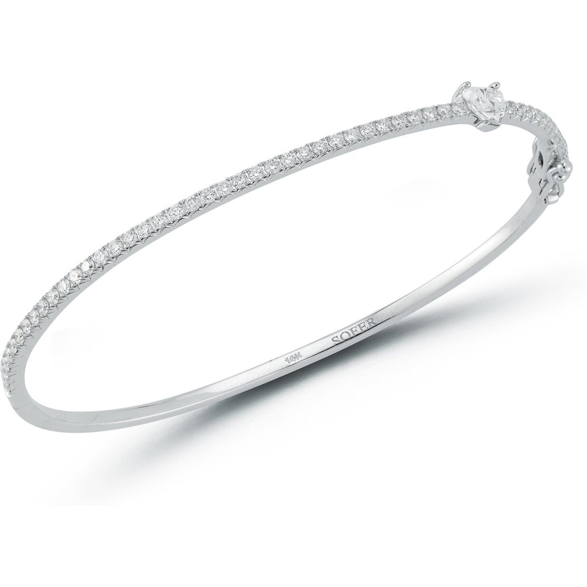 Pave Bangle 14K White Gold / S