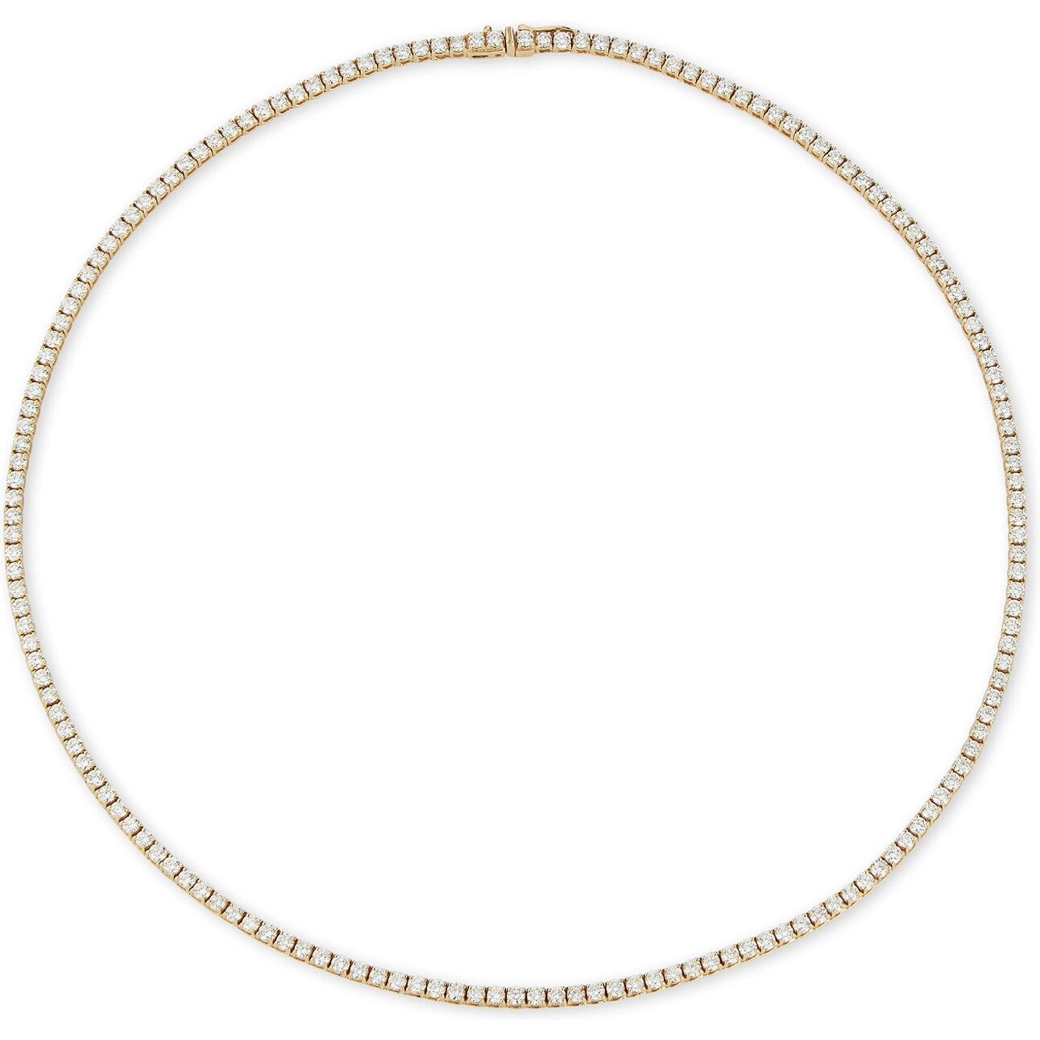 Amazon.com: Solid 14k Yellow Gold 4.3 ctw Natural Diamond (G-H, SI1-SI2)  Classic Eternity Tennis Necklace for Women 2.3 mm - Length 14 to 18 Inches  available - Handmade in USA - April Birthstone : Handmade Products