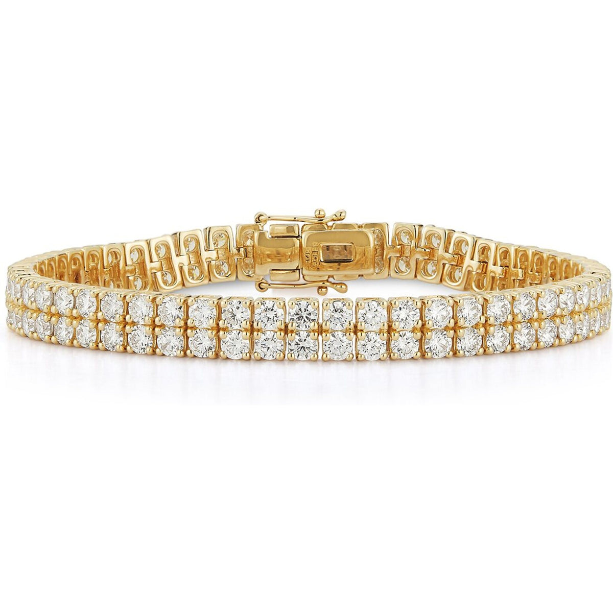 Two-Row Buckle Bracelet with 18K Yellow Gold