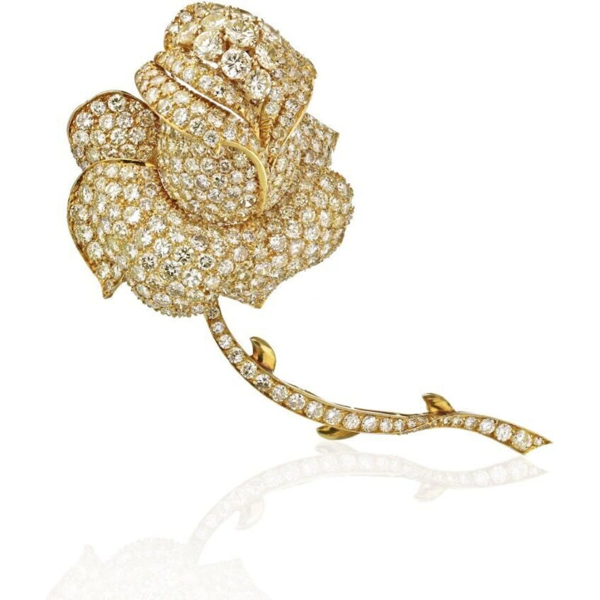 Tenenbaum Jewelers Tiffany and Co. 18K Gold and Diamond Flower Brooch